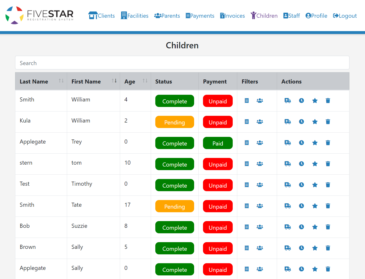 Five Star Portal Children Page